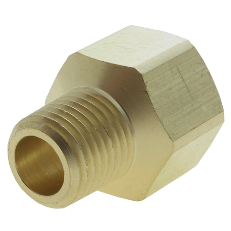 Fitting, Brass, Male X Female Reducing Connector, 3/4 Male X 1/2 FPT